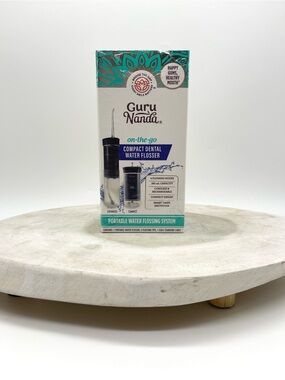 GuruNanda On-the-Go Compact Dental Water Flosser Black Portable System USB-C NEW